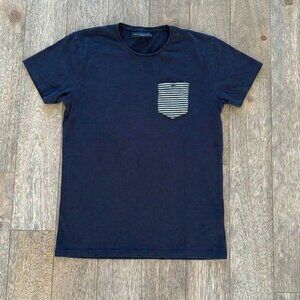 Premium Collection Navy Pocket Tee Soft Knit Short Sleeve Everyday T-Shirt Men M